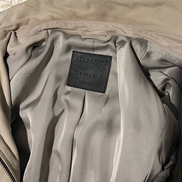 AllSaints Suede Biker Jacket Size US2/XS - Picture 9 of 9